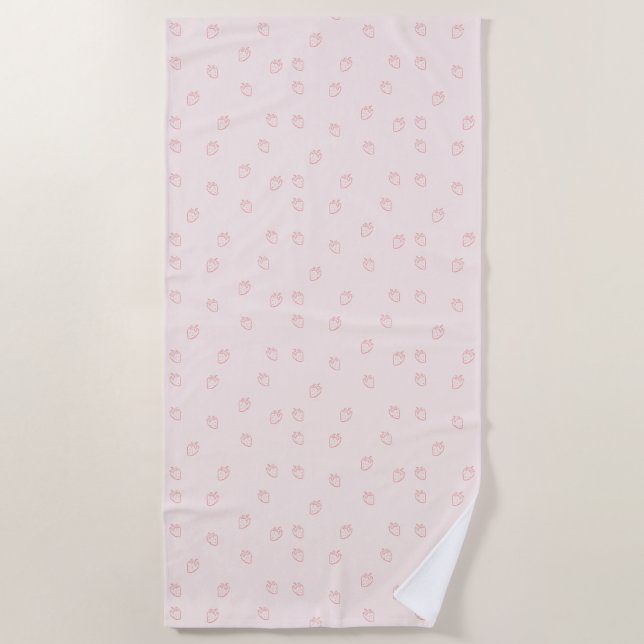 Toalla De Playa Minimalismo de Fresa (Anverso)