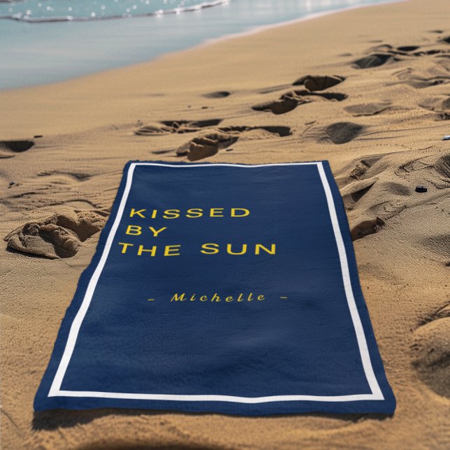 Toalla De Playa Minimalist Personalized Kissed by the Sun (Subido por el creador)