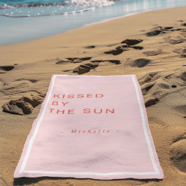 Toalla De Playa Minimalist Personalized Kissed by the Sun