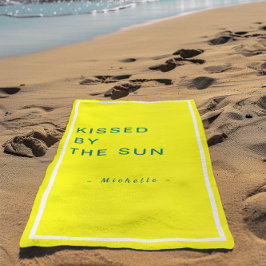 Toalla De Playa Minimalist Personalized Kissed by the Sun