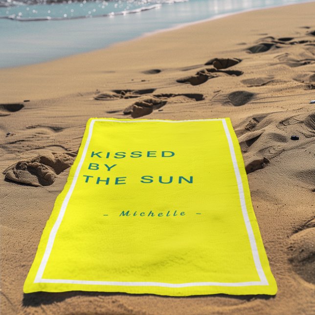 Toalla De Playa Minimalist Personalized Kissed by the Sun (Subido por el creador)