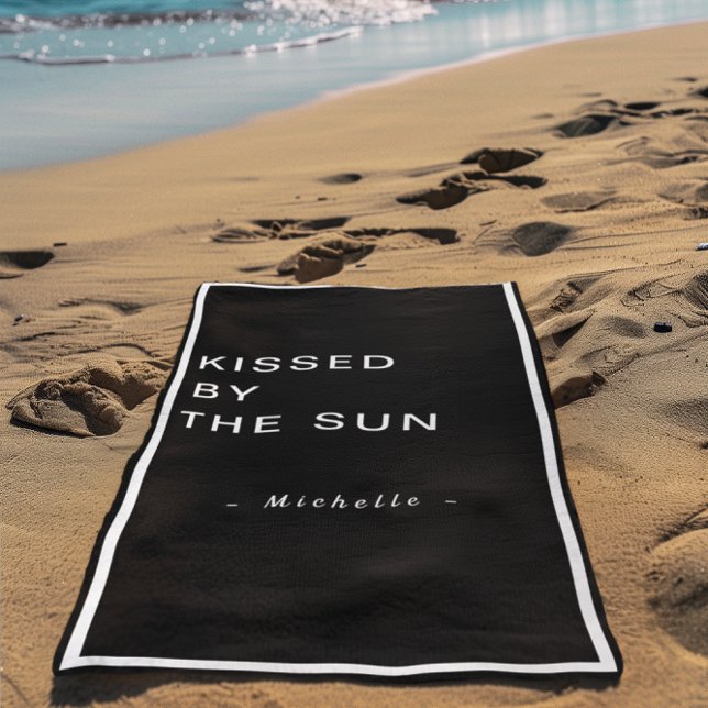 Toalla De Playa Minimalist Personalized Kissed by the Sun (Subido por el creador)