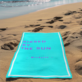 Toalla De Playa Minimalist Personalized Kissed by the Sun