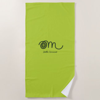 Toalla De Playa Minimalista Om Manuscrito Personalizado