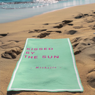 Toalla De Playa Minimalista Personalizado Besado por el Sol