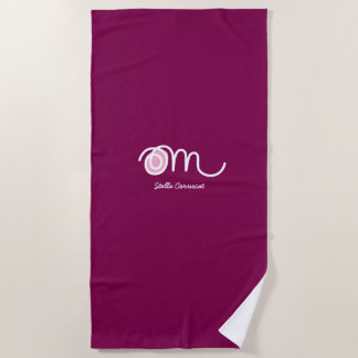 Toalla De Playa Minimalistic Om Handwritten Personalized