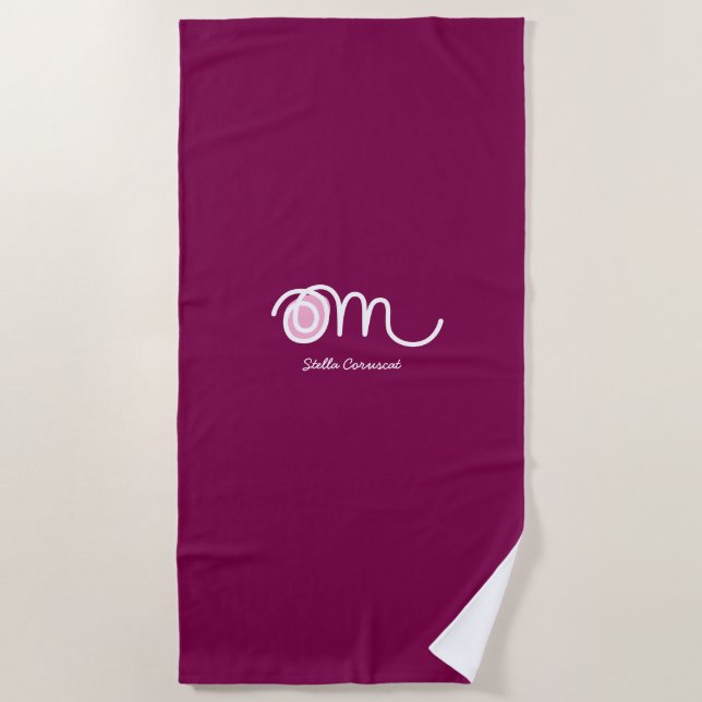 Toalla De Playa Minimalistic Om Handwritten Personalized (Anverso)