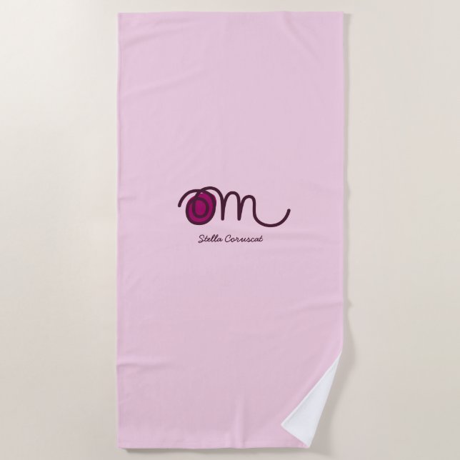 Toalla De Playa Minimalistic Om Handwritten Personalized (Anverso)
