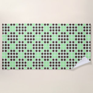 Toalla De Playa Mint Green Cream And Chocolate Chip Quilt Pattern