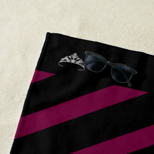 Toalla De Playa Miss América Rodeo Merlot Stripe Crown Beach Toall