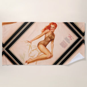 Toalla De Playa Miss Febrero Varga Chica 1946 Calendario de pines
