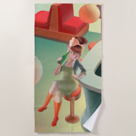 Toalla De Playa Miss Meow - Serie nocturna de bares