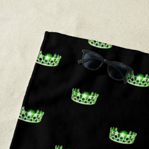Toalla De Playa Miss USA Apple Green Crown Beach Towards