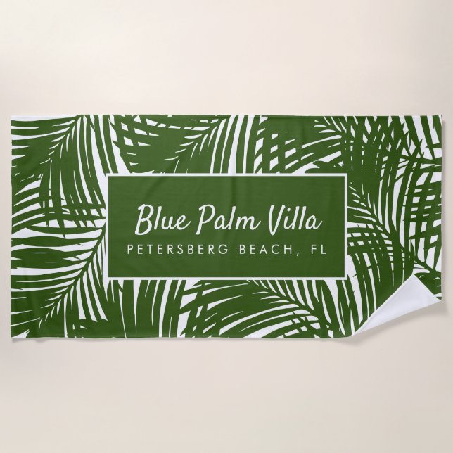 Toalla De Playa Mod Tropics Palm Leaf Pattern Beach House (Anverso)