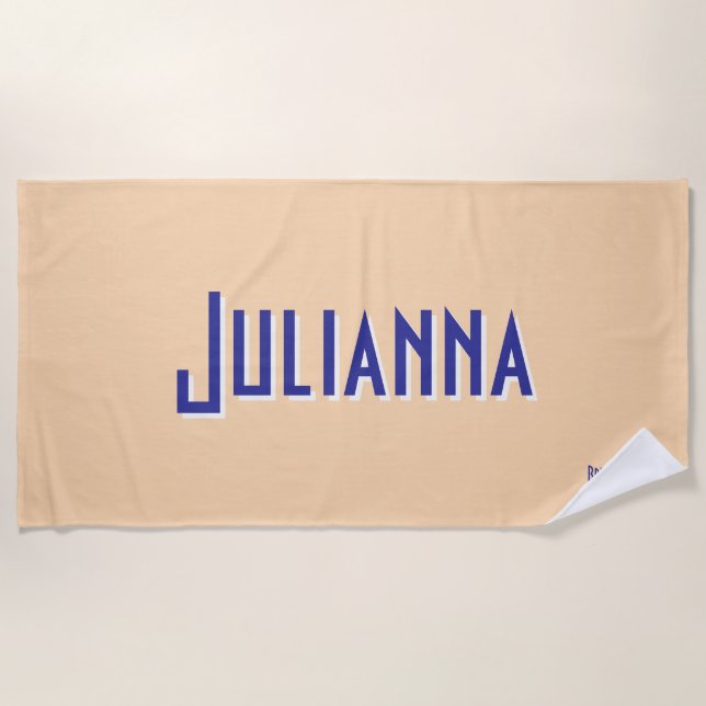 Toalla De Playa Moda de la ciudad Naranja pálido viaje de la dama  (Anverso)