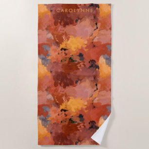 Toalla De Playa Moda de moda Terracotta Rust Naranja Brown