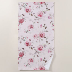 Toalla De Playa Moda Floral rosa romántica