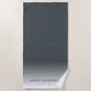 Toalla De Playa Moda Nombre gris oscuro Monograma