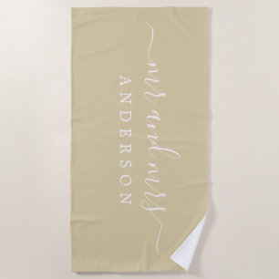 Toalla De Playa Moda Recién Contratado Sr. Beige Sand Monogrammed