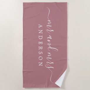 Toalla De Playa Moda Recién Contratado Sr. Monogram Dusty Rosa