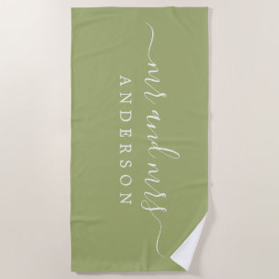 Toalla De Playa Moda Recién Contratado Sr. Monogram Leaf Green