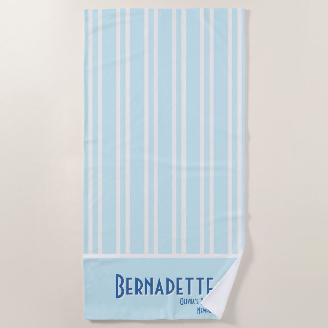Toalla De Playa Moda Stripe Bachelorette (Anverso)