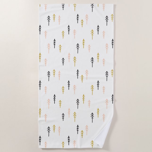 Toalla De Playa Modelo del bosque del árbol de navidad (Anverso)