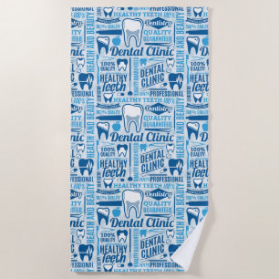 Toalla De Playa Modelo dental azul de la clínica