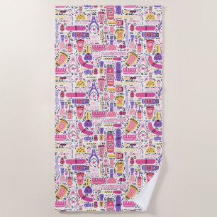 Toalla De Playa Modelo lindo de la manicura del Doodle