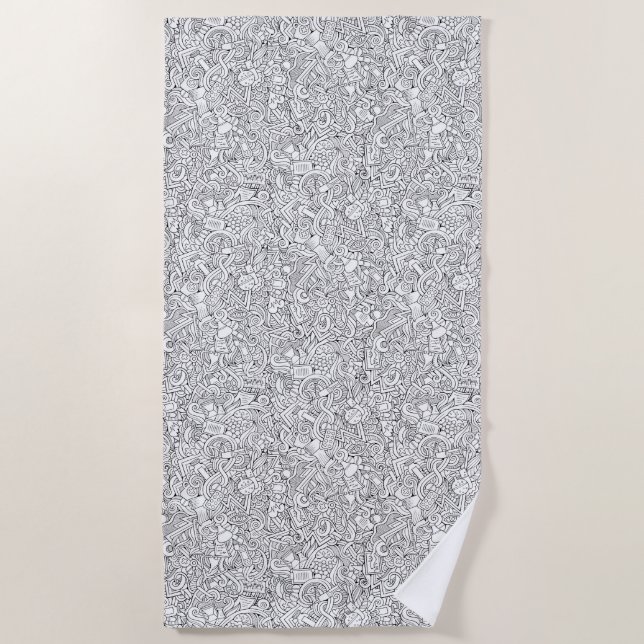 Toalla De Playa Modelo médico de B&W (Anverso)