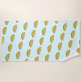 Toalla De Playa Modelo sonriente impresionante del Taco de Kawaii