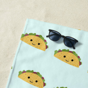Toalla De Playa Modelo sonriente impresionante del Taco de Kawaii