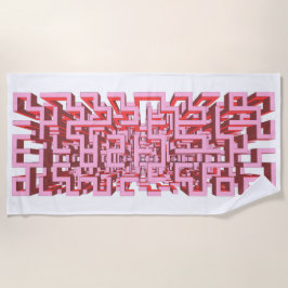 Toalla De Playa Modern 3D Pink Maze Beach Towel