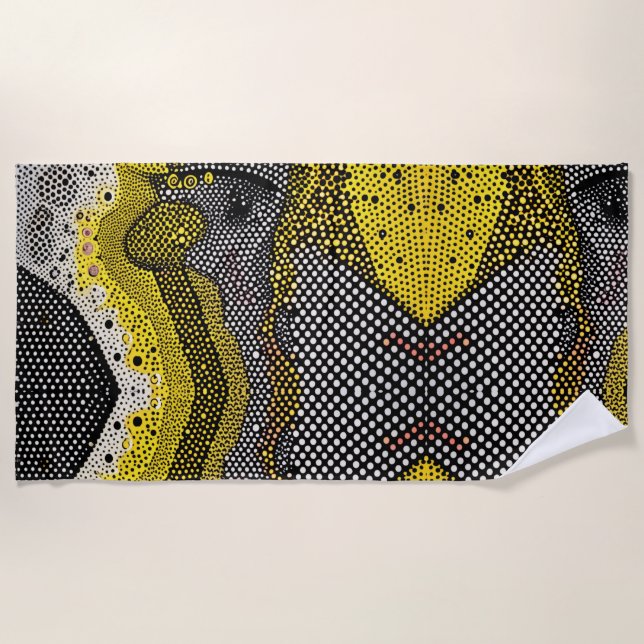 Toalla De Playa Modern Abstract Dot Pattern  (Anverso)