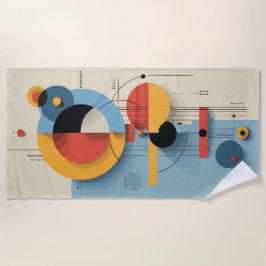 Toalla De Playa Modern Abstract Geometric Art Composition