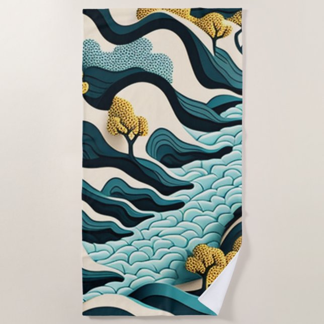 Toalla De Playa Modern Landscape (Anverso)