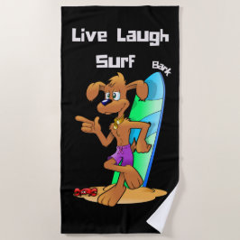 Toalla De Playa Modern Live Laugh Surf