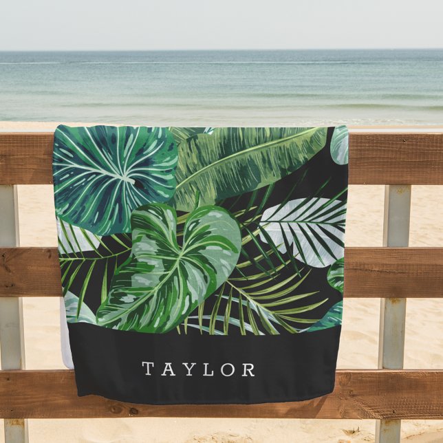 Toalla De Playa Modern Tropical Botanical Personalized (Subido por el creador)