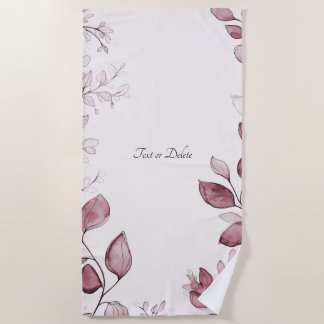 Toalla de playa moderna de hojas rojas