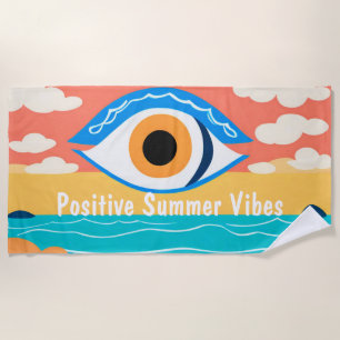 Toalla de playa moderna de Summer Vibes Evil Eye