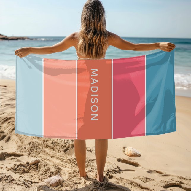 Toalla De Playa Moderna Moda de nombres personalizada de bloques d (Subido por el creador)