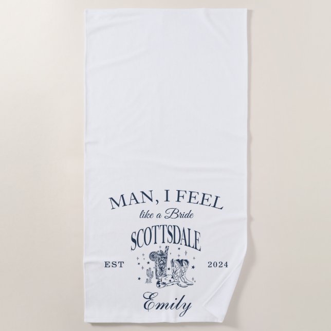 Toalla de playa moderna para despedida de soltera  (Anverso)