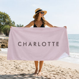 Toalla de playa moderna personalizada de color ros