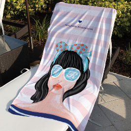 Toalla De Playa Moderna y moderna California Beach Beauty Babe