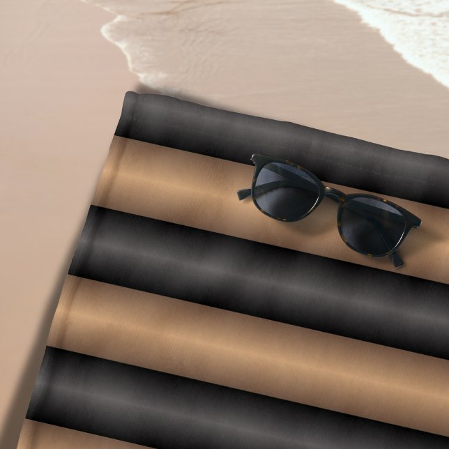 Toalla De Playa Modernas y elegantes rayas marrones tostadas con p (Subido por el creador)