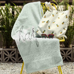 Toalla De Playa Moderno Pastel Mint Hello Y You Name<br><div class="desc">Moderno Pastel Mint Hello Y You Name</div>