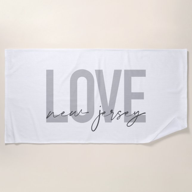 Toalla De Playa Moderno, simple, genial, diseño urbano Love New Je (Anverso)