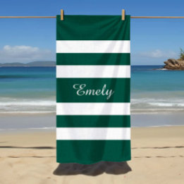 Toalla De Playa Moderno y elegante nombre del patrón de rayas blan