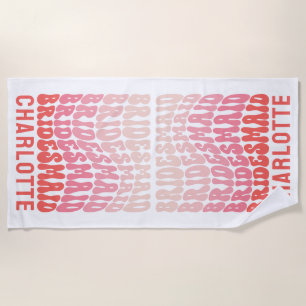 Toalla De Playa Moderno y rosa, con vibraciones sencillas de los a