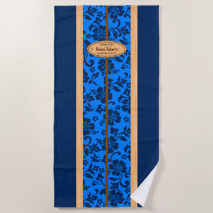 Toalla De Playa Mokuleia Hawaiian Faux Wood Monogram Surfboard
